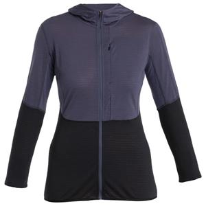 Icebreaker  Women's Realfleece Descender L/S Zip Hoodie - Merinohoodie, zwart