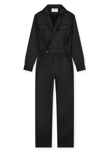 Homage to Denim E flowy coated cross over jumpsuit