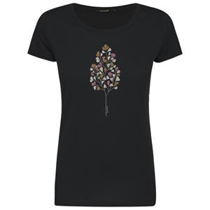 GreenBomb  Women's Nature Fall Leaves Loves T-Shirt Cotton - T-shirt, zwart