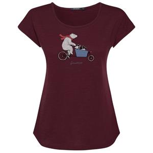 GreenBomb  Women's Bike Cargo Bear Cool T-Shirt Cotton - T-shirt, rood