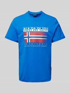 Napapijri T-shirt met label- en statementprint, model 'S-KREIS'