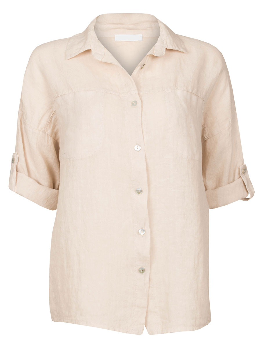 Fashionize Blouse Linnen Beige