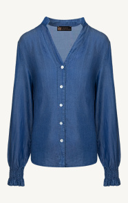 The Musthaves Denim Blouse Pofmouwen