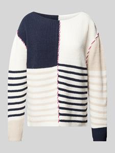 Tom Tailor Pullover met patchwork en boothals