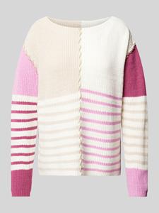 Tom Tailor Pullover met patchwork en boothals