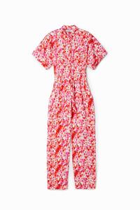 Desigual Gebloemde worker jumpsuit - RED