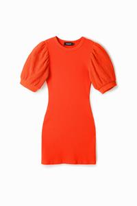 Desigual Korte slim fit koraal jurk - ORANGE