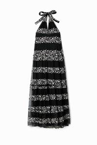 Desigual Maxi-jurk met borduursels - BLACK