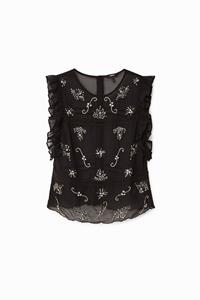 Desigual Doorschijnende blouse Johnson Hartig - BLACK