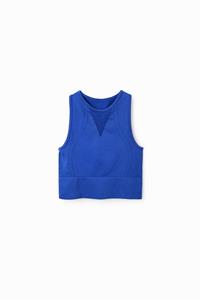 Desigual Korte elastische sporttop - BLUE