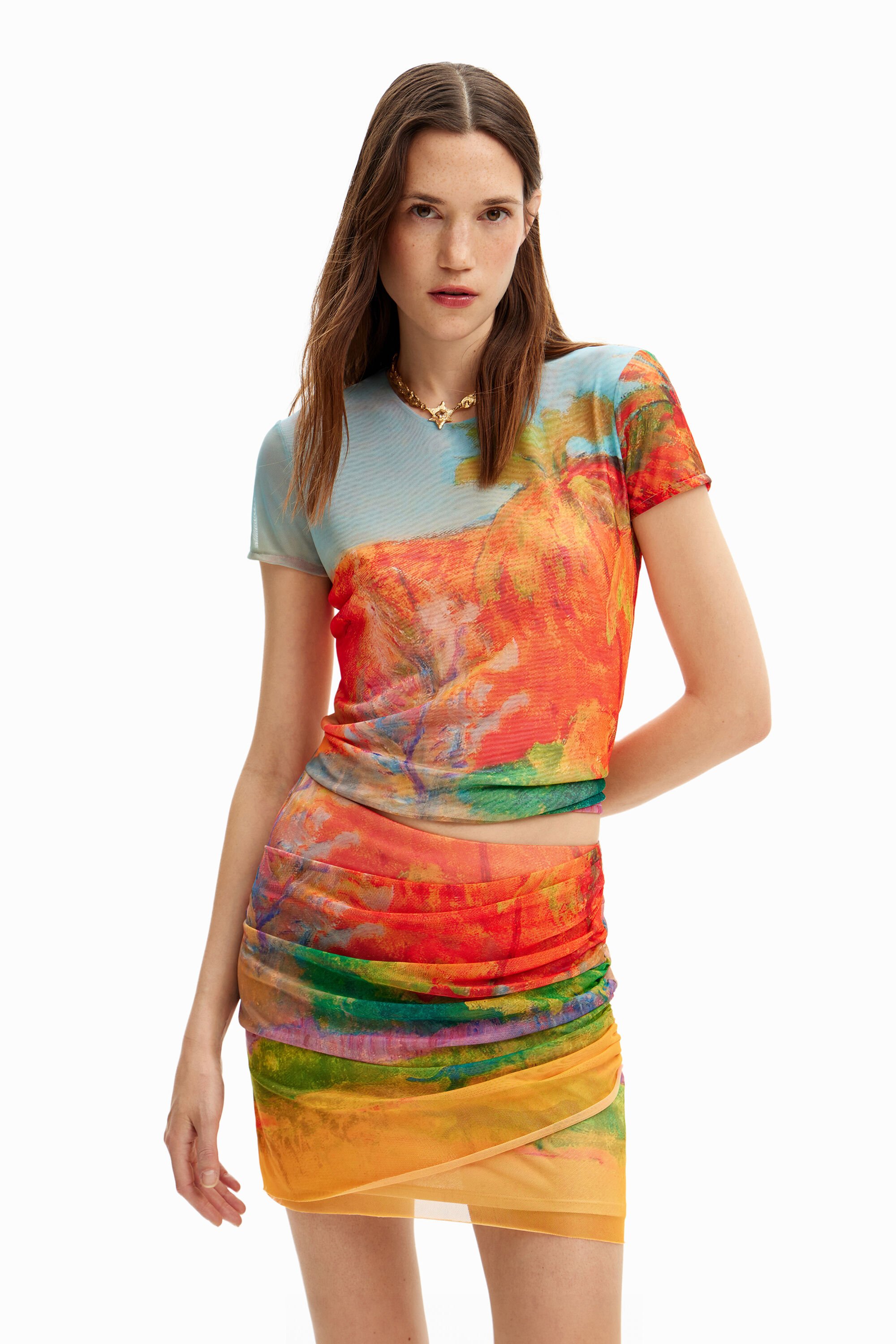 Desigual Arty T-shirt knoop - MATERIAL FINISHES