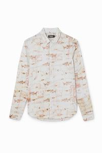 Desigual Overhemd van popelinekatoen met print - WHITE