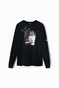 Desigual Oversized T-shirt met astronautenkat - BLACK