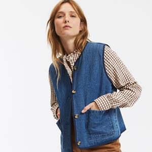 LA REDOUTE COLLECTIONS Mouwloos vest in denim en sherpa, omkeerbaar