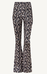 The Musthaves Flared Broek Print Zwart Camel