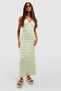 Boohoo Gebreide Gehaakte Ombre Ombre Maxi Jurk, Green