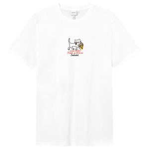 Dedicated  T-Shirt Stockholm Pizza Love - T-shirt, wit