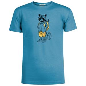 GreenBomb  Animal Raccoon Hike Roll T-Shirt Cotton - T-shirt, blauw