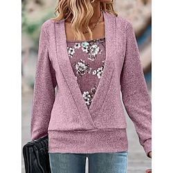 Light in the box Dames Blouse Werk Dagelijks Stijlvol Modern Lange mouw Blozend Roze Lente Herfst