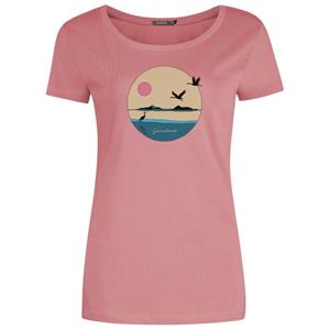 GreenBomb  Women's Nature Sun Cranes Loves T-Shirt Cotton - T-shirt, roze