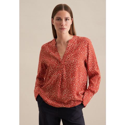 Seidensticker Klassieke blouse Zwarte roos Tuniek print