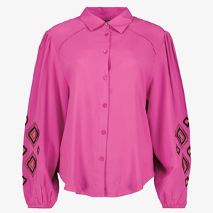 TwoDay dames blouse met geborduurde mouwen roze