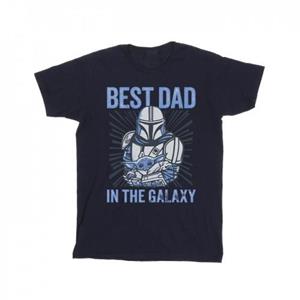 Star Wars Mens Mandalorian Best Dad Galaxy T-Shirt