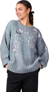 Y.A.S Yasfinda ls knit pullover dusty blue