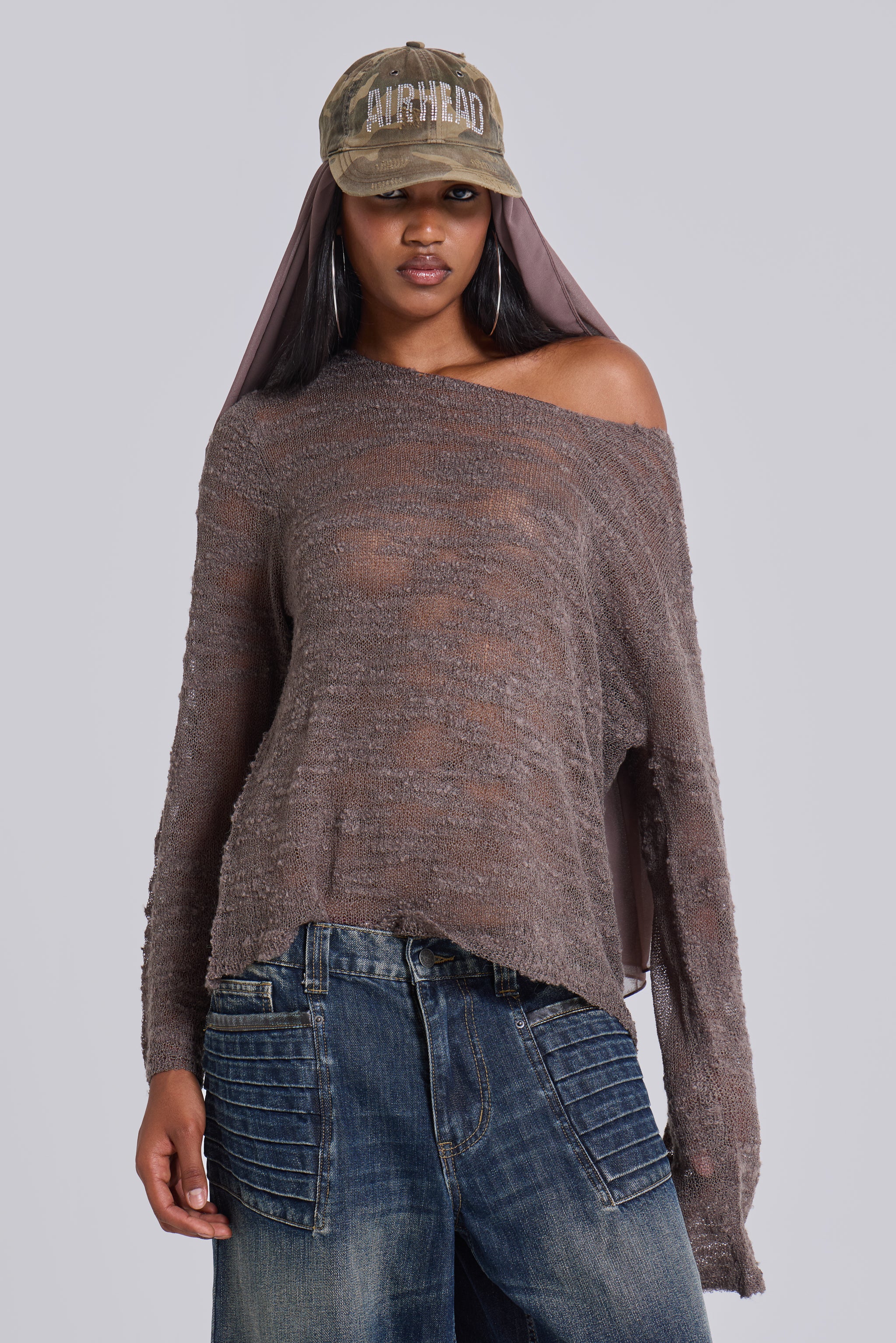 Jaded London Taupe Stray Knit