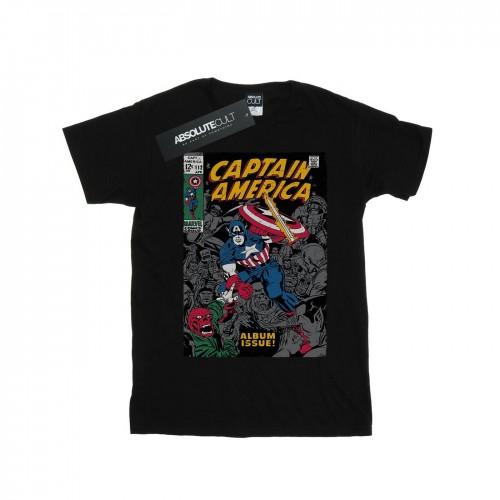 Marvel Heren Captain America Album Issue Cover T-shirt