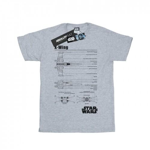 Star Wars X-Wing blauwdruk T-shirt voor heren