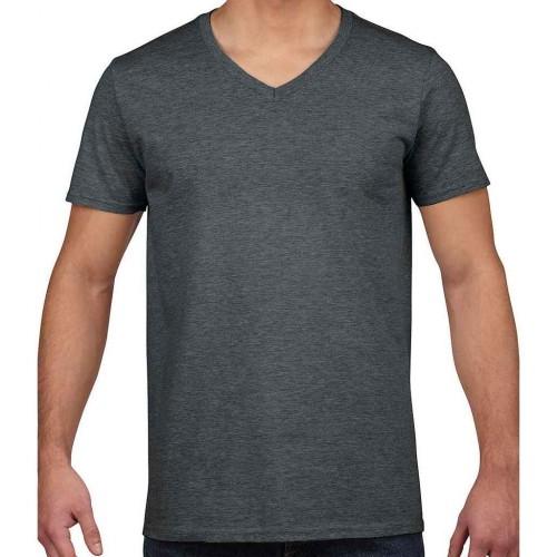 Gildan Unisex volwassen Softstyle Heather T-shirt met V-hals