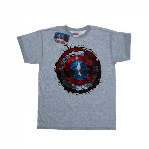 Marvel Heren Captain America Burgeroorlog Hex Shield T-shirt