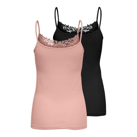 Only Kanten top ONLKIRA LACE SINGLET 2PACK NOOS (Set van 2)