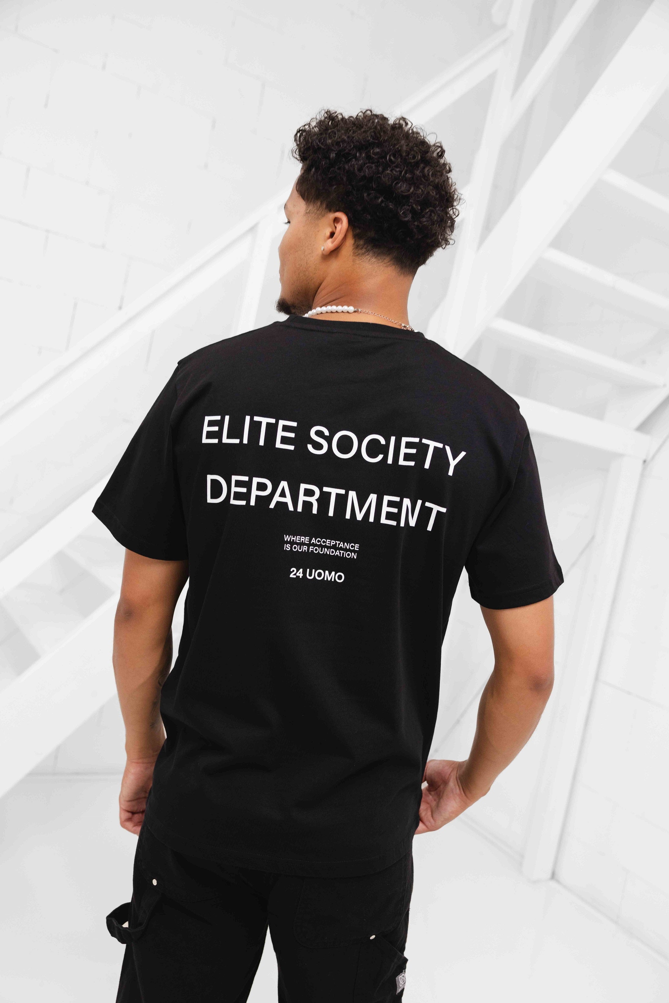 24 Uomo Elite Society T-shirt Zwart