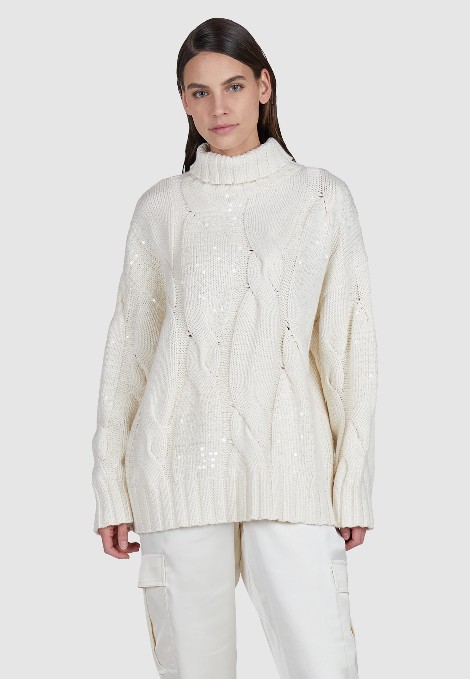 MARC AUREL Pullover mit transparenten Pailletten