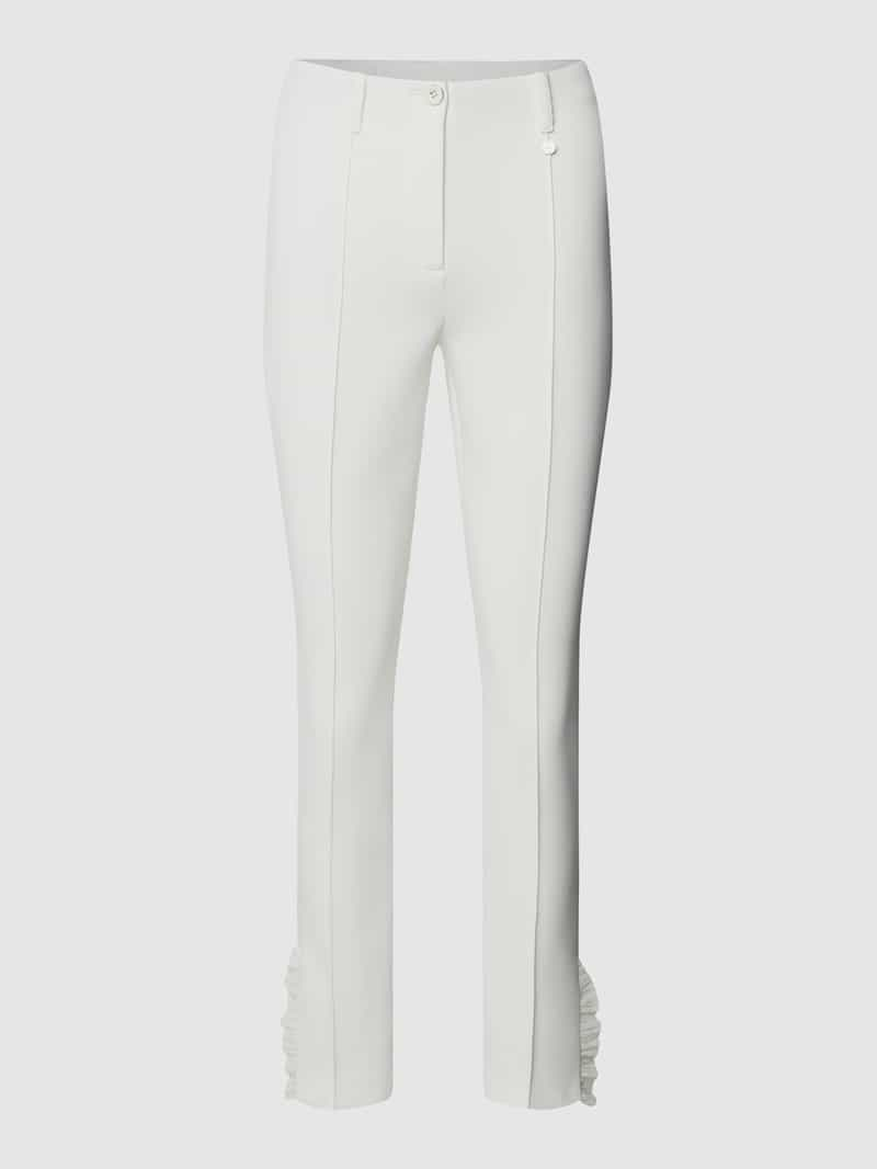 Marc Cain Slim fit stoffen broek met volants