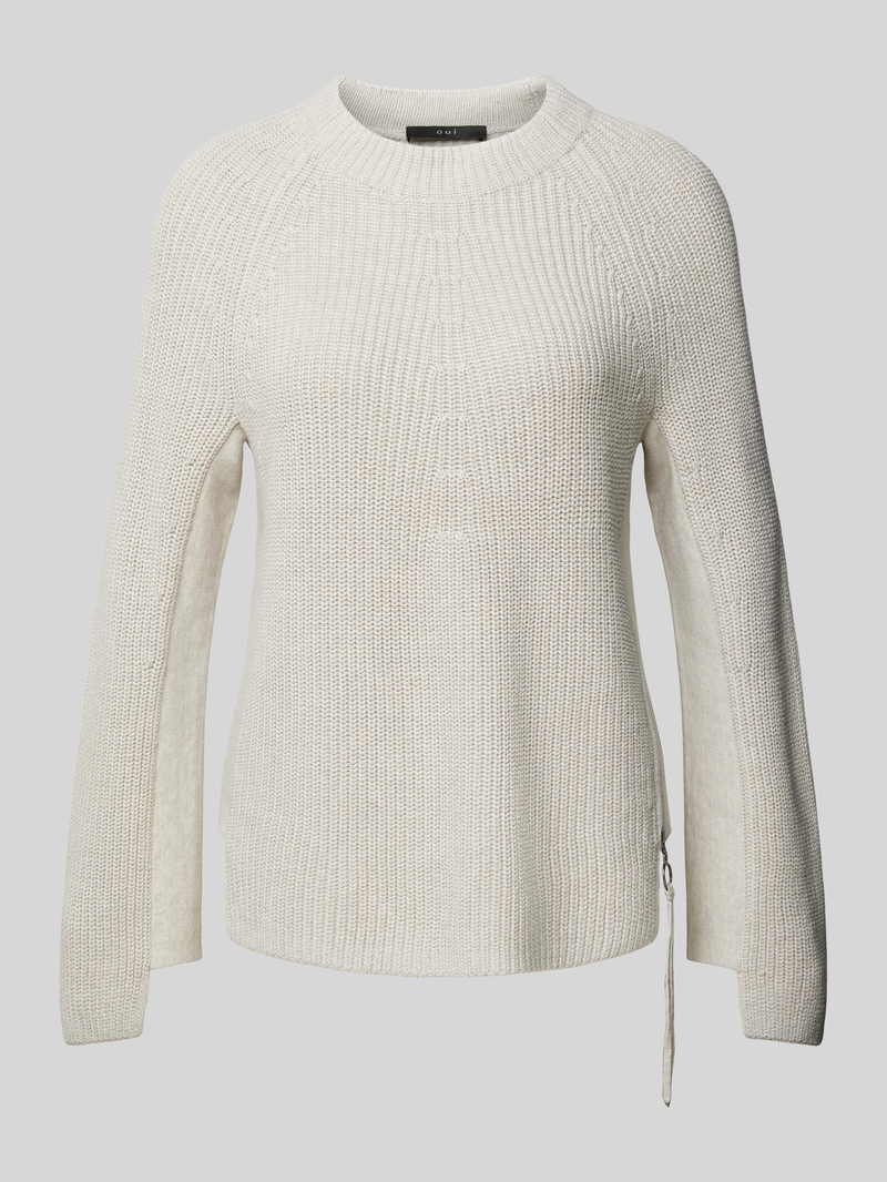 Oui Gebreide pullover met ronde hals