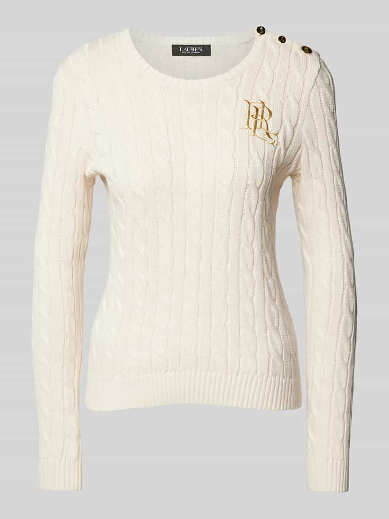 Lauren Ralph Lauren Gebreide pullover met labelstitching, model 'MONTIVA'