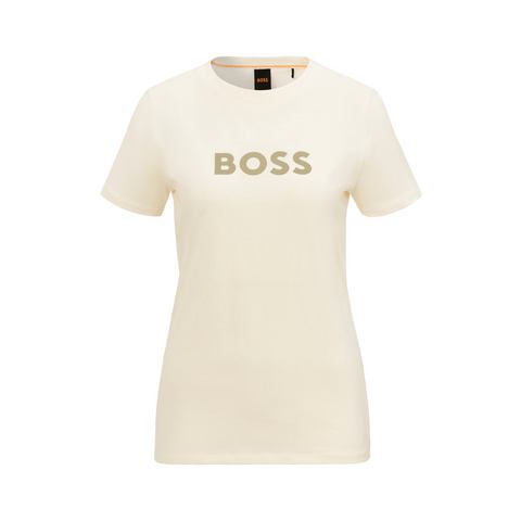 Boss Orange T-shirt C_Elogo_5 met contrasterende gekleurde boss print