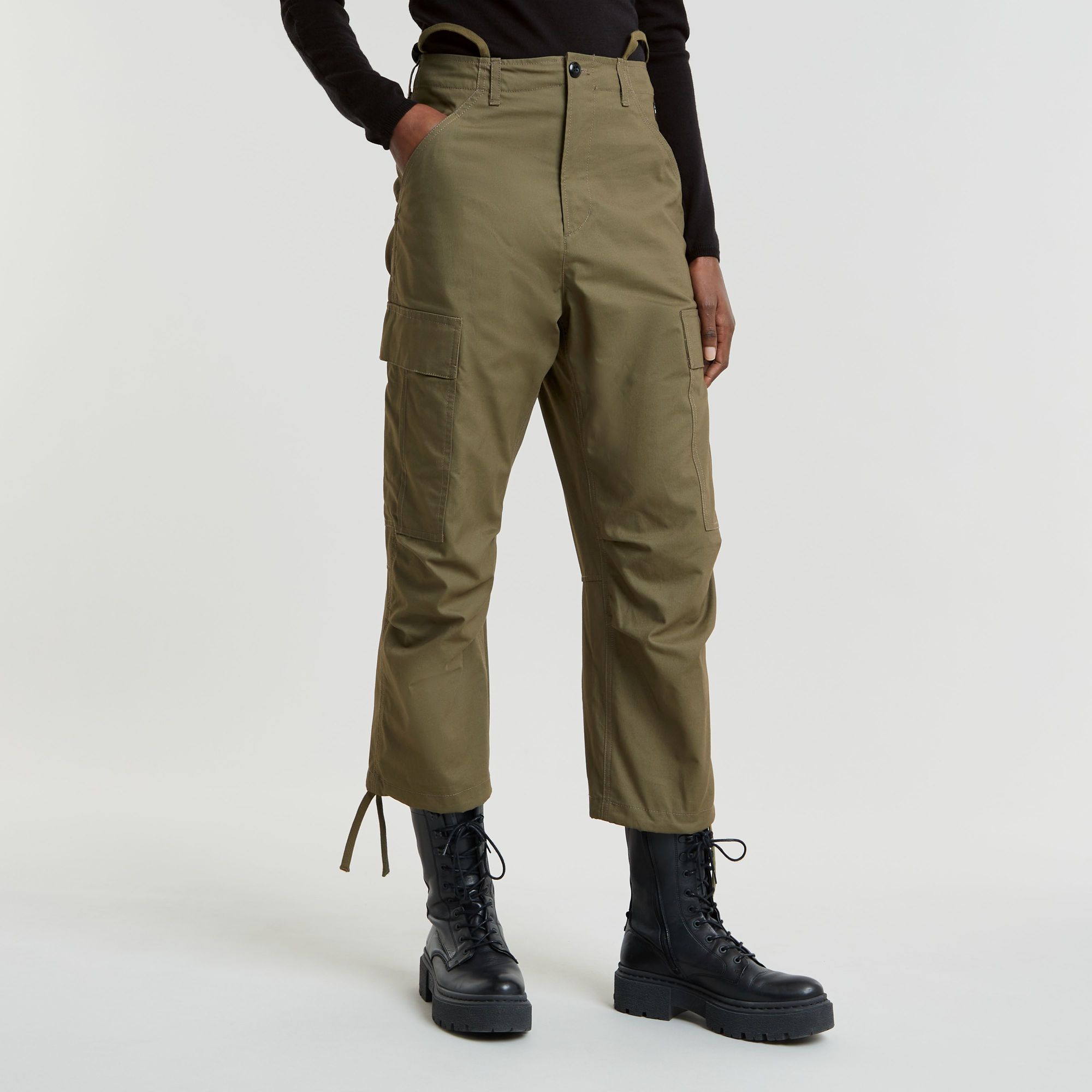 G-Star RAW Cargo Broek Cropped Drawcord - Groen - Dames