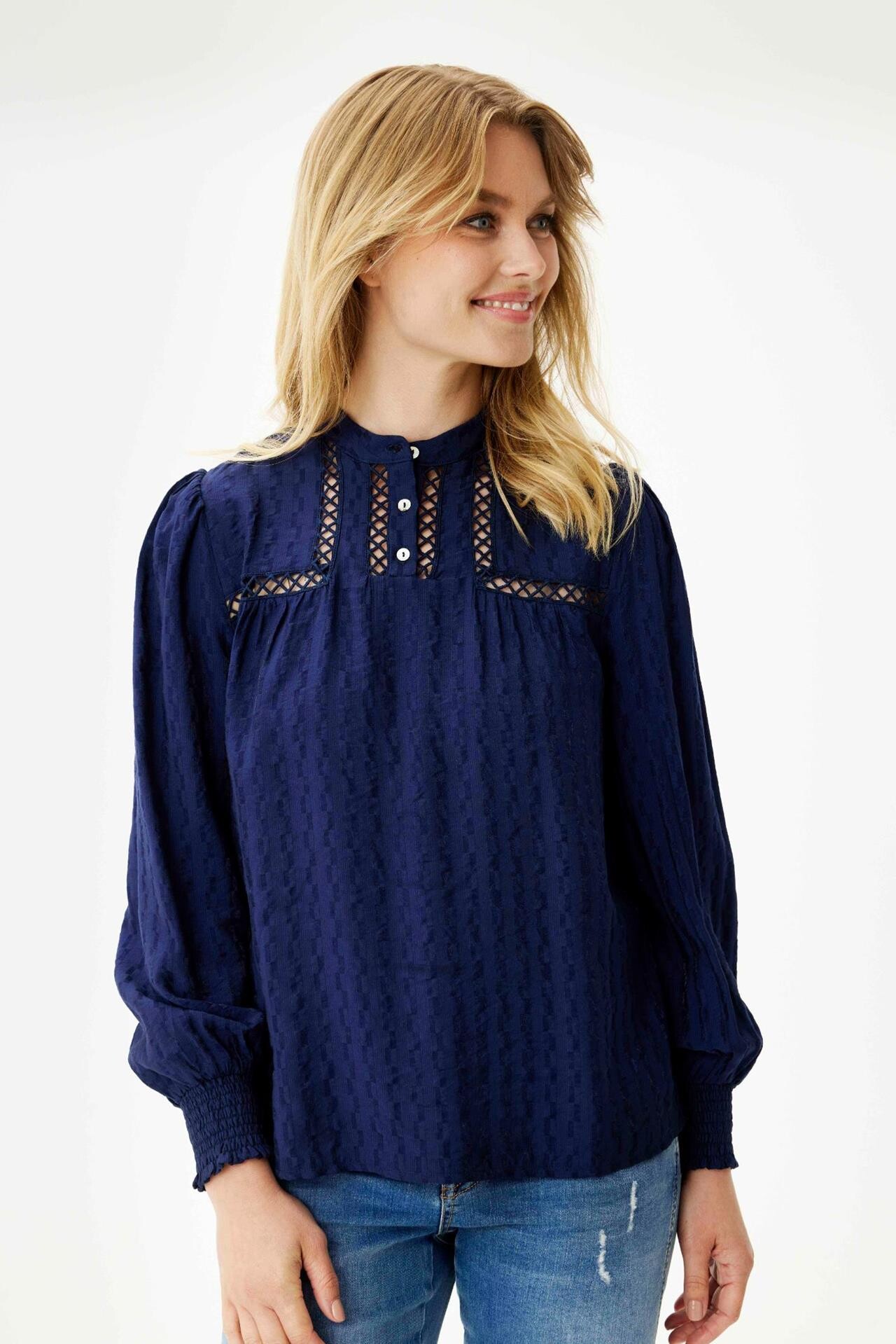 IN FRONT SOFFY BLOUSE 16364 591 (Navy 591)