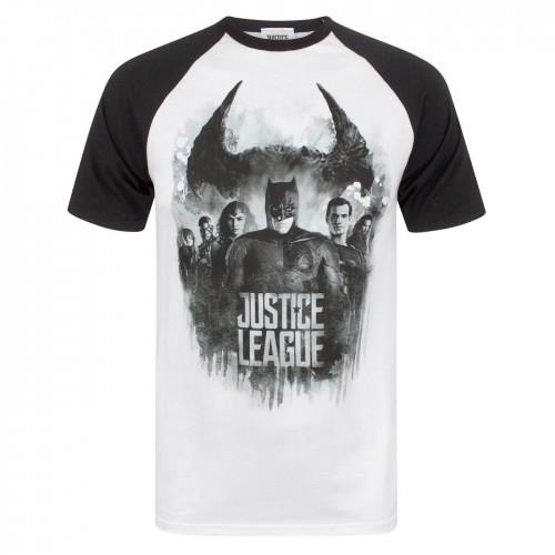 Justice League Raglan T-shirt met karakteropstelling voor heren