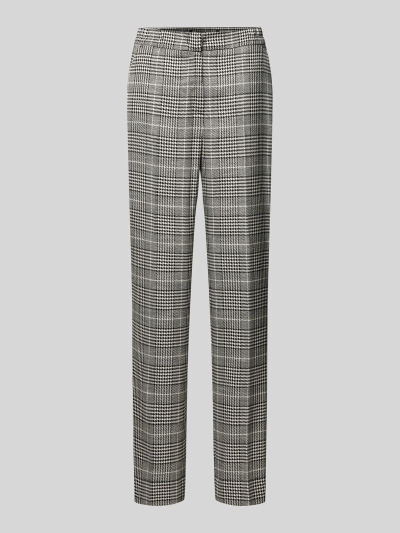 MORE & MORE Broek met glencheck en persplooien, model 'Check'