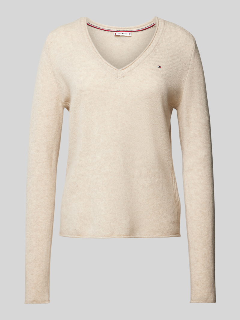 Tommy Hilfiger Pullover met afgeronde V-hals, model 'SOFT WOOL'