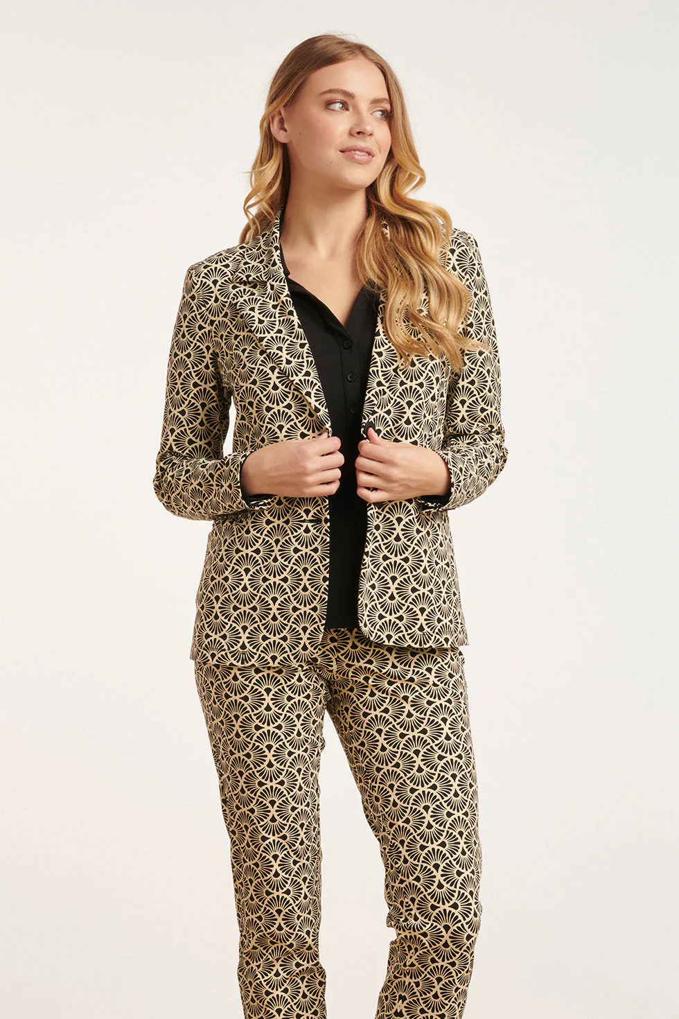 Smashed Lemon 24723 grafische bloem motief travel kwaliteit blazer