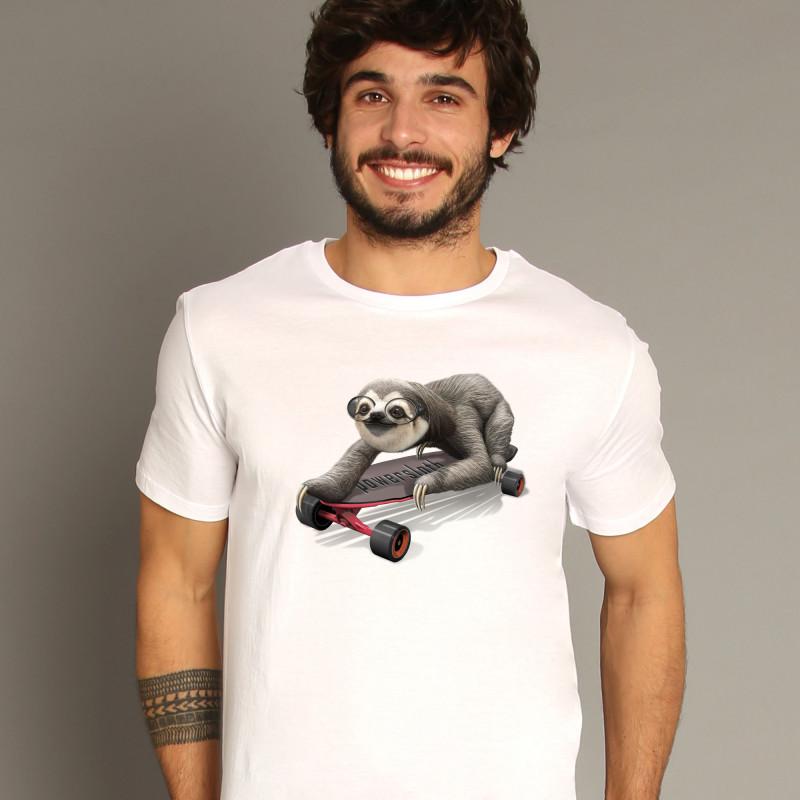 Le Roi du Tshirt Heren T-shirt - SKATEBOARD SLOTH