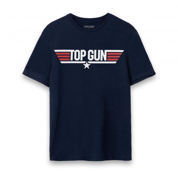 Top Gun Heren Maverick Logo T-shirt met print op de rug