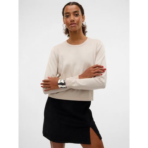 Vero Moda Gebreide trui VMSILJE LS O-NECK SHORT PULLOVER GA NOOS