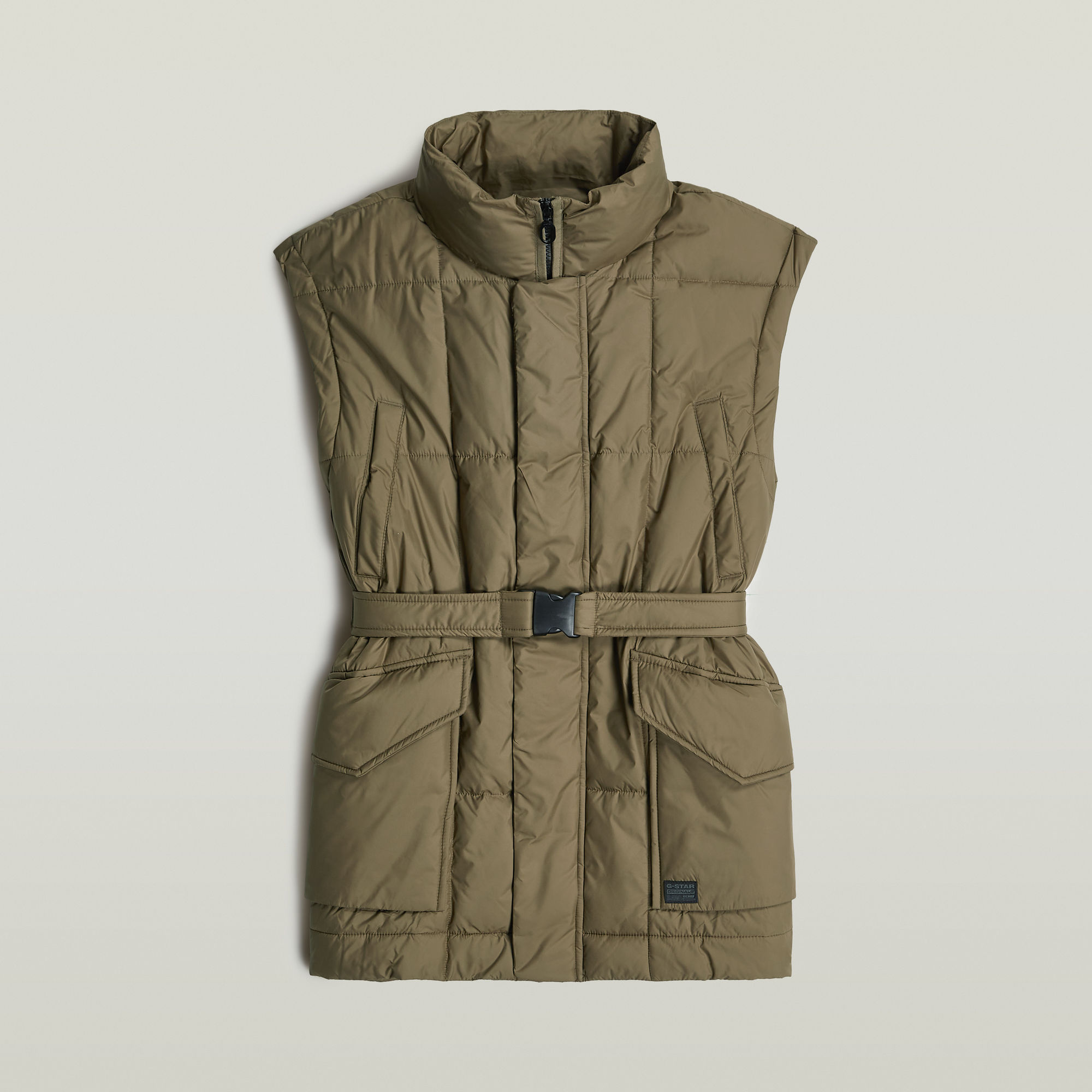 G-Star RAW Gewatteerde Bodywarmer Belted - Groen - Dames